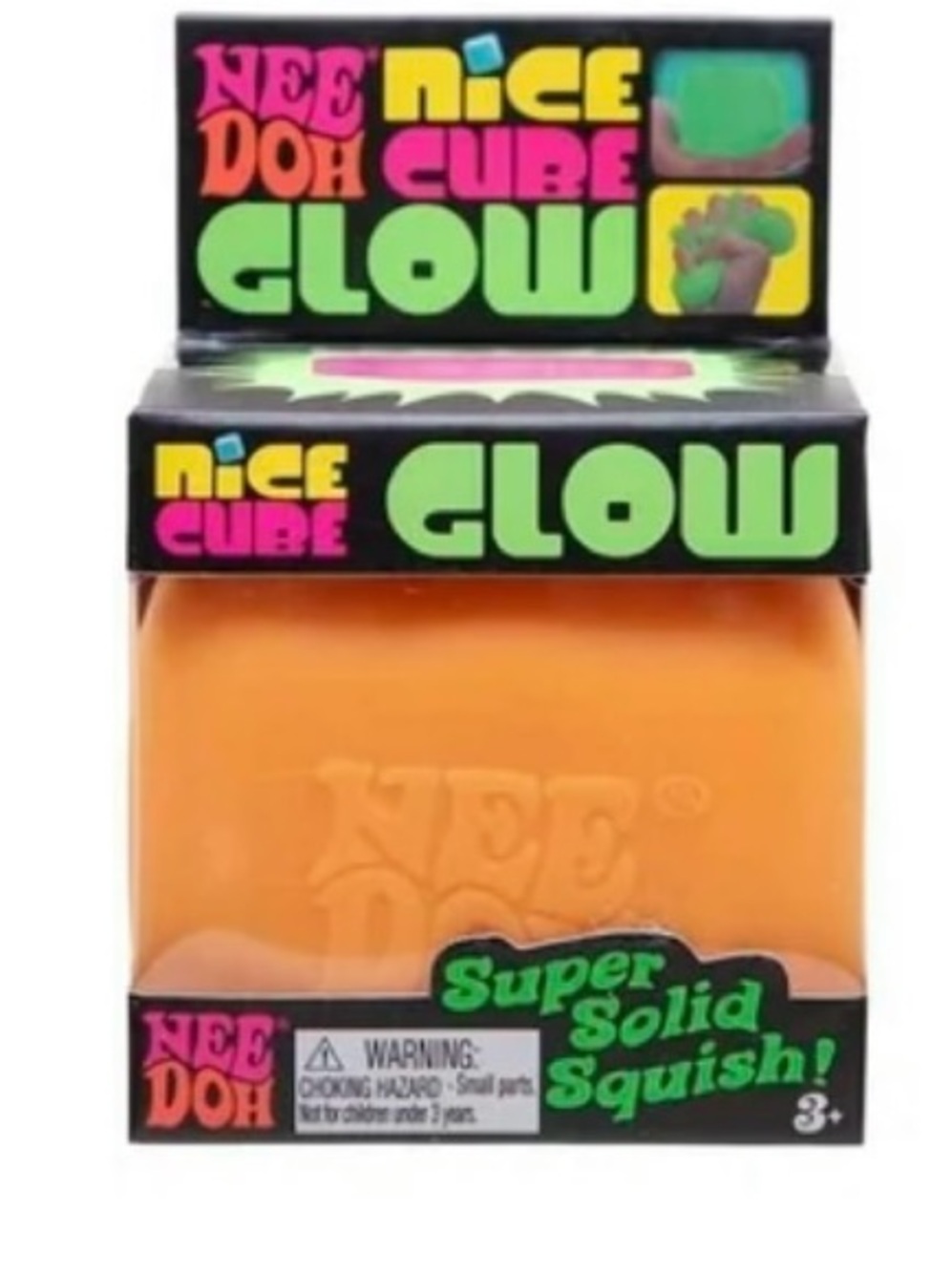 Nee Doh Glow Cube-orange